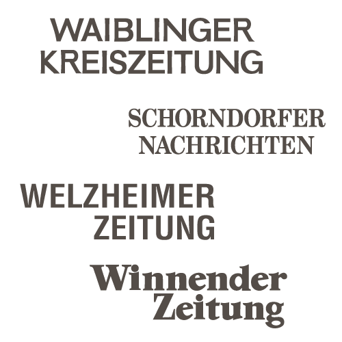 Zeitungslogos weiss